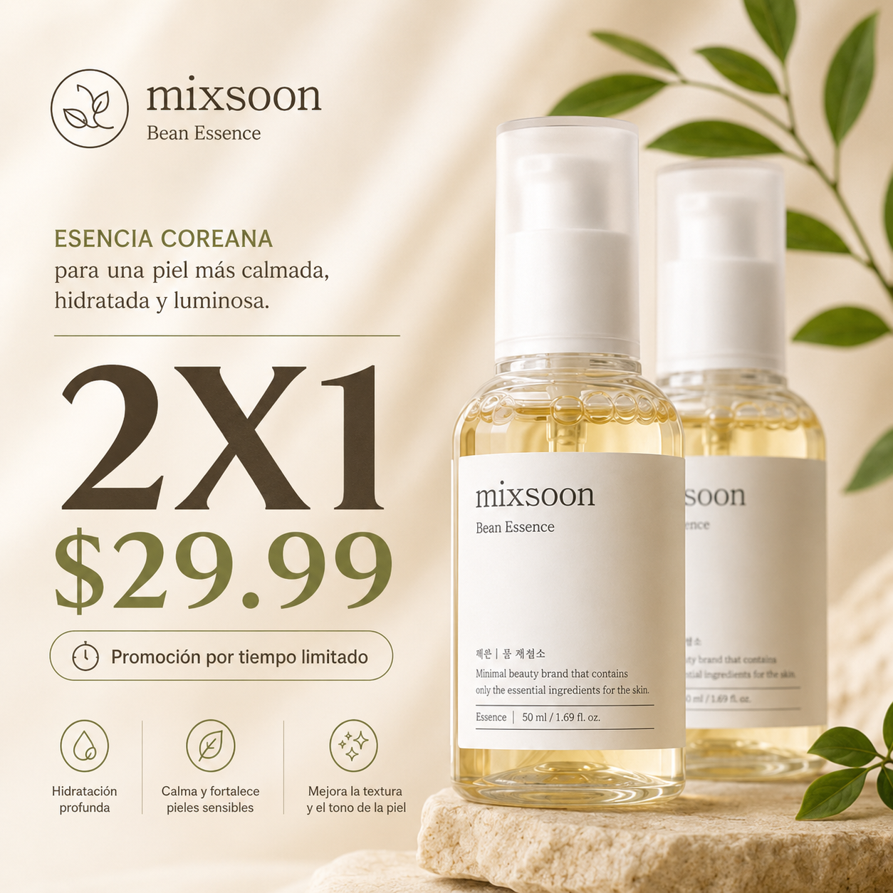 Mixsoon Bean Essence | Hidratación Profunda
